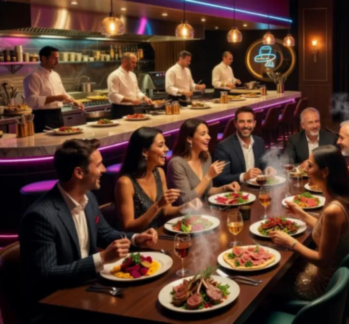 Galeria wnętrz restauracji i poker lounge podczas wydarzenia